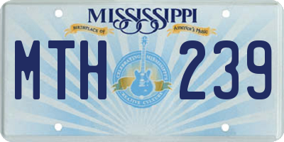 MS license plate MTH239
