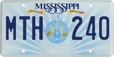 MS license plate MTH240