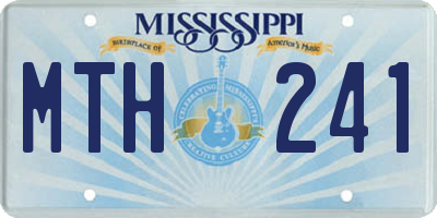 MS license plate MTH241