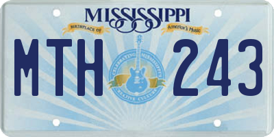 MS license plate MTH243