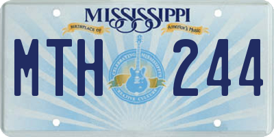 MS license plate MTH244