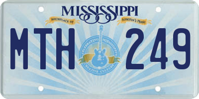 MS license plate MTH249