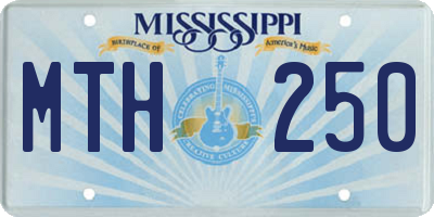 MS license plate MTH250