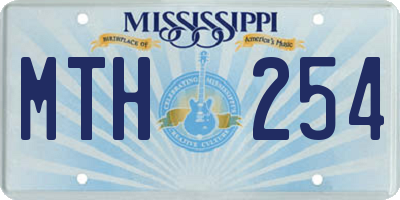 MS license plate MTH254