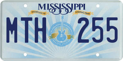 MS license plate MTH255