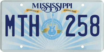 MS license plate MTH258