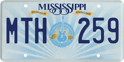 MS license plate MTH259