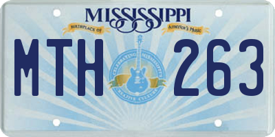 MS license plate MTH263