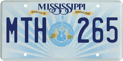 MS license plate MTH265