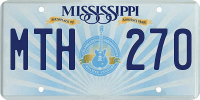 MS license plate MTH270