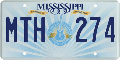 MS license plate MTH274
