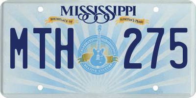 MS license plate MTH275