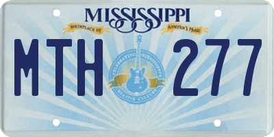 MS license plate MTH277