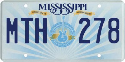 MS license plate MTH278