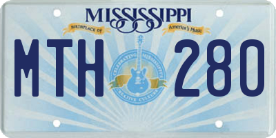 MS license plate MTH280