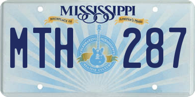 MS license plate MTH287