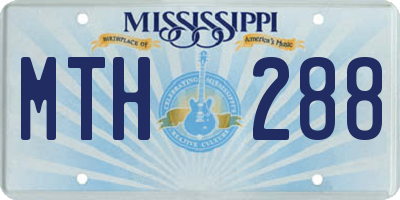 MS license plate MTH288