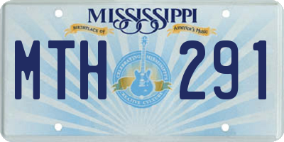 MS license plate MTH291