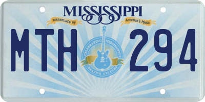 MS license plate MTH294