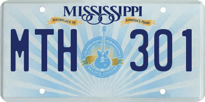 MS license plate MTH301