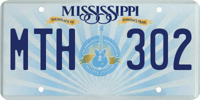 MS license plate MTH302
