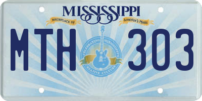 MS license plate MTH303