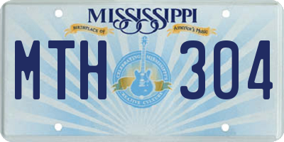 MS license plate MTH304