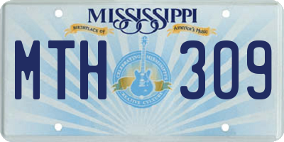 MS license plate MTH309