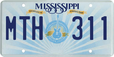 MS license plate MTH311