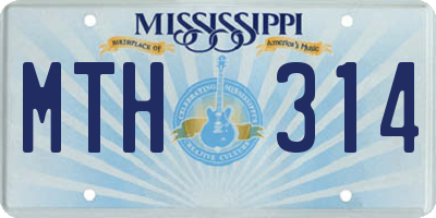MS license plate MTH314