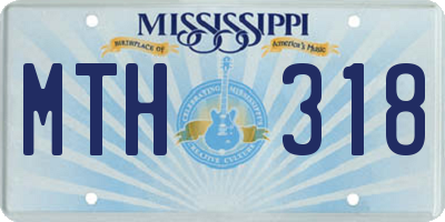 MS license plate MTH318