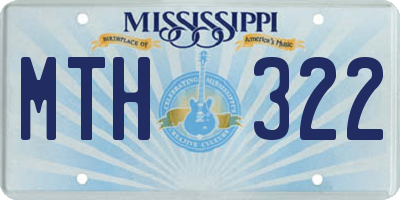 MS license plate MTH322