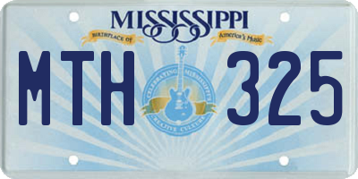 MS license plate MTH325