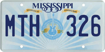 MS license plate MTH326