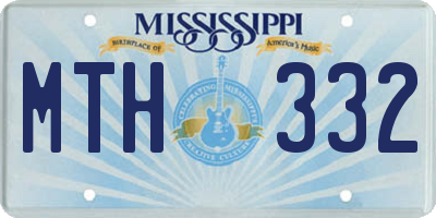 MS license plate MTH332
