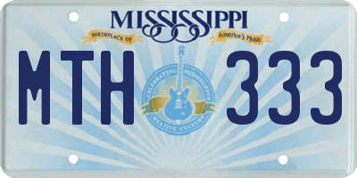 MS license plate MTH333