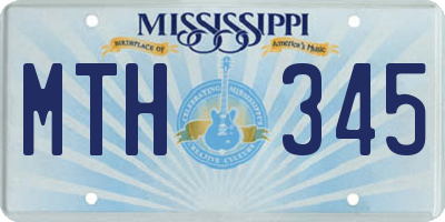 MS license plate MTH345