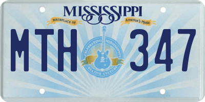MS license plate MTH347