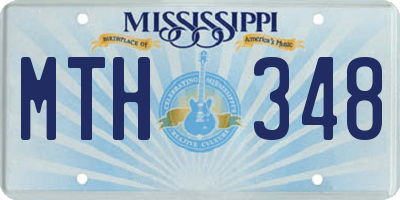 MS license plate MTH348