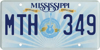 MS license plate MTH349