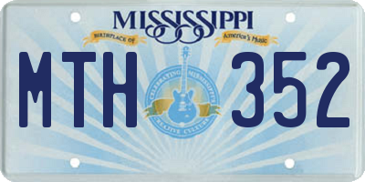 MS license plate MTH352