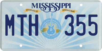 MS license plate MTH355