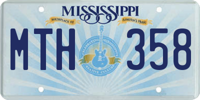 MS license plate MTH358