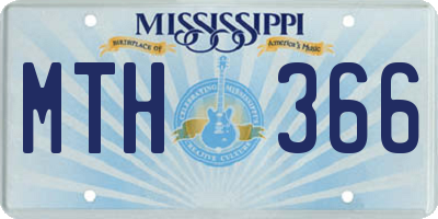 MS license plate MTH366