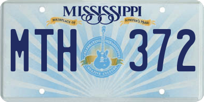 MS license plate MTH372
