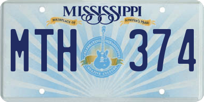 MS license plate MTH374
