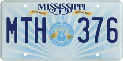 MS license plate MTH376