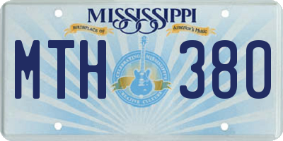 MS license plate MTH380