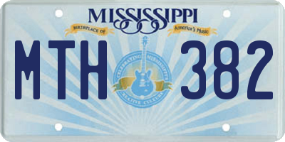 MS license plate MTH382
