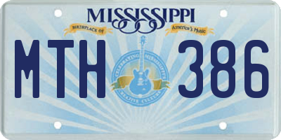 MS license plate MTH386